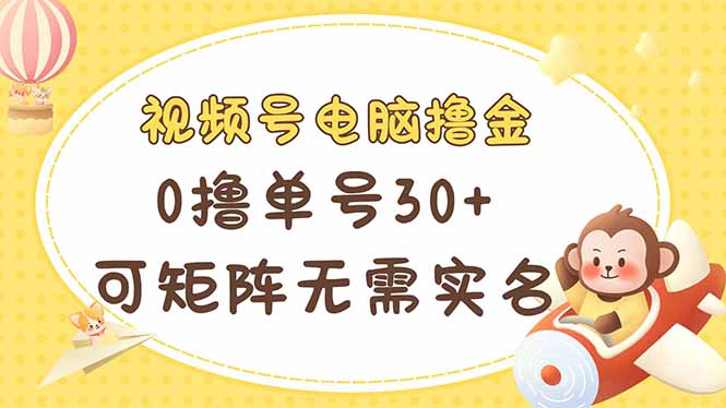 （14220期）视频号电脑撸金 0撸单号30+ 可矩阵 无需实名多号多得-源创文化:轻创终点站