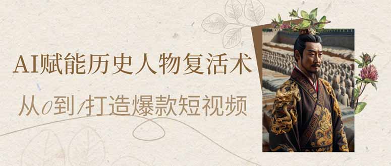 (14311期)AI赋能历史人物复活术:从0到1打造爆款短视频-源创文化:轻创终点站